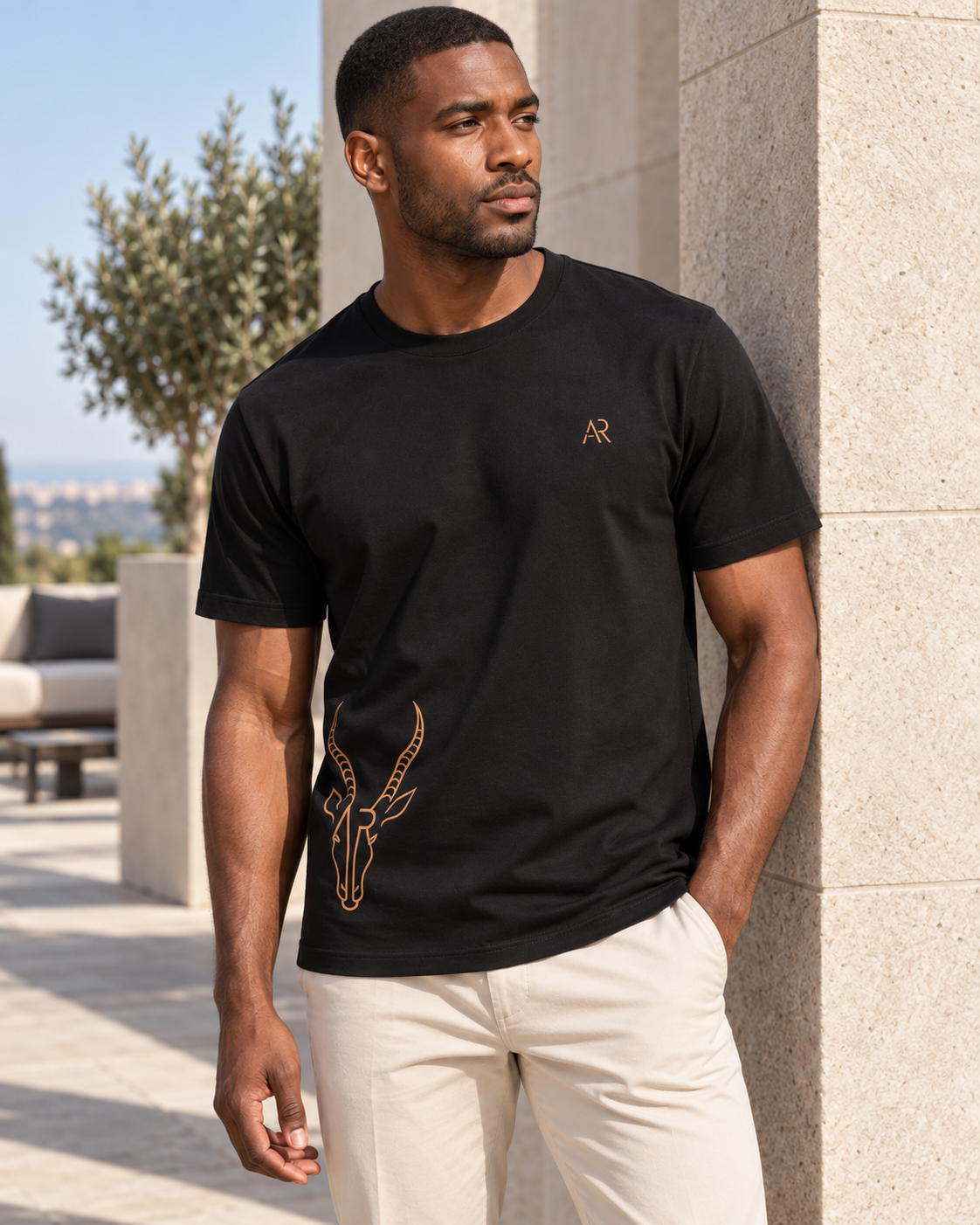 AR Essential Tee Homme K3032IC — Black — lifestyle premium — hero [ARV:black:any:P01]