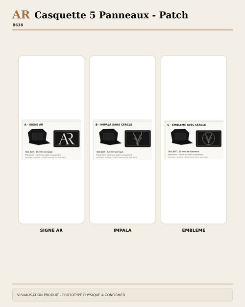 AR Casquette 5 Panneaux Patch - trois signatures AR