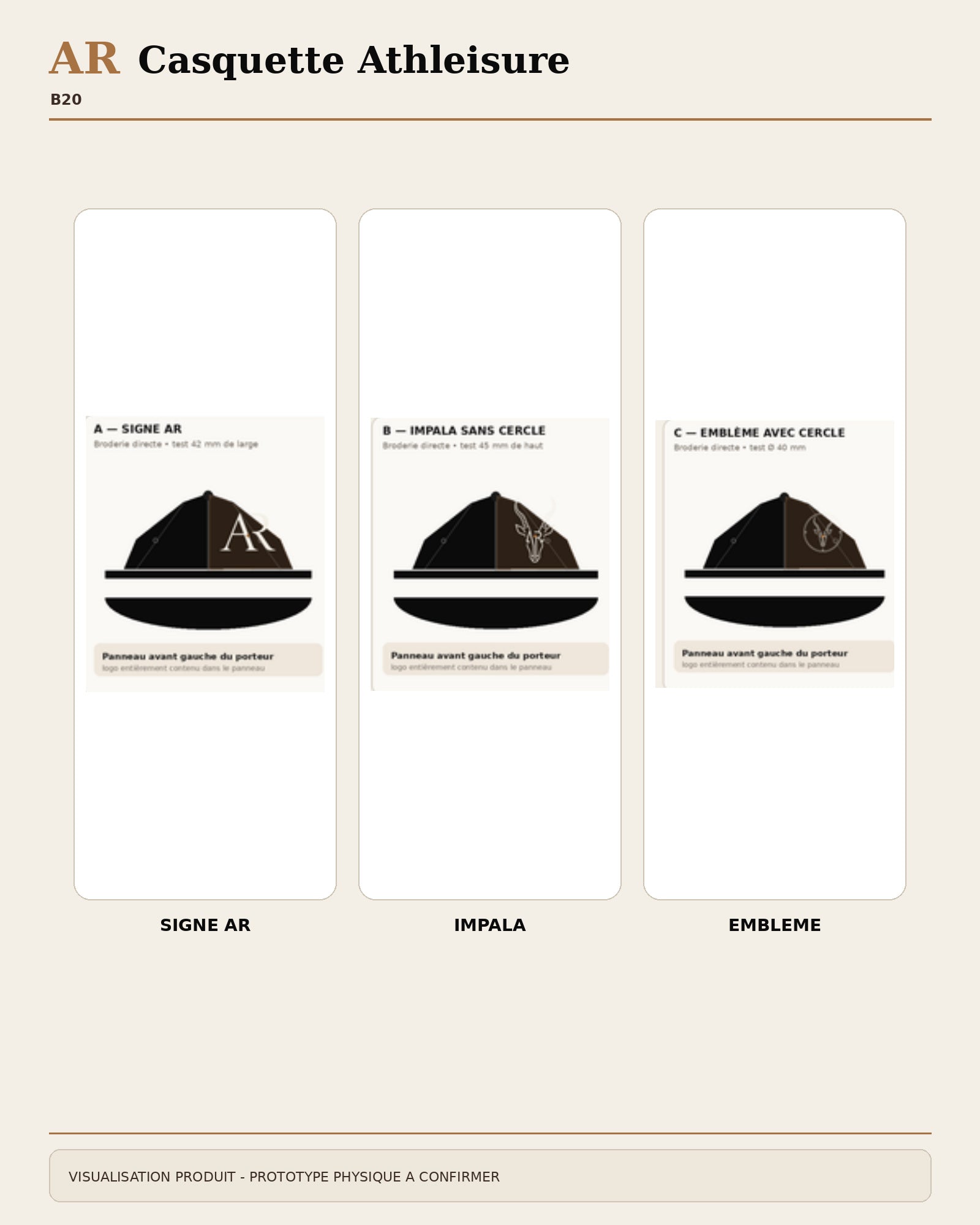 AR Casquette Athleisure - trois signatures AR